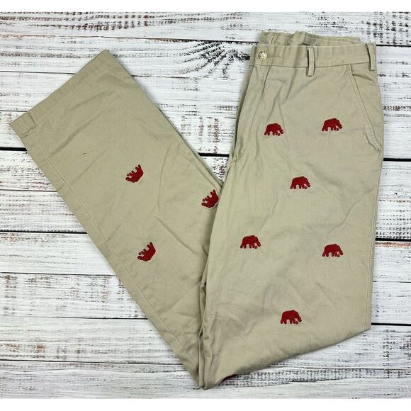 Other - Alabama Crimson Tide Elephant Embroidered Gameday Khaki Pants Sz‎ 36